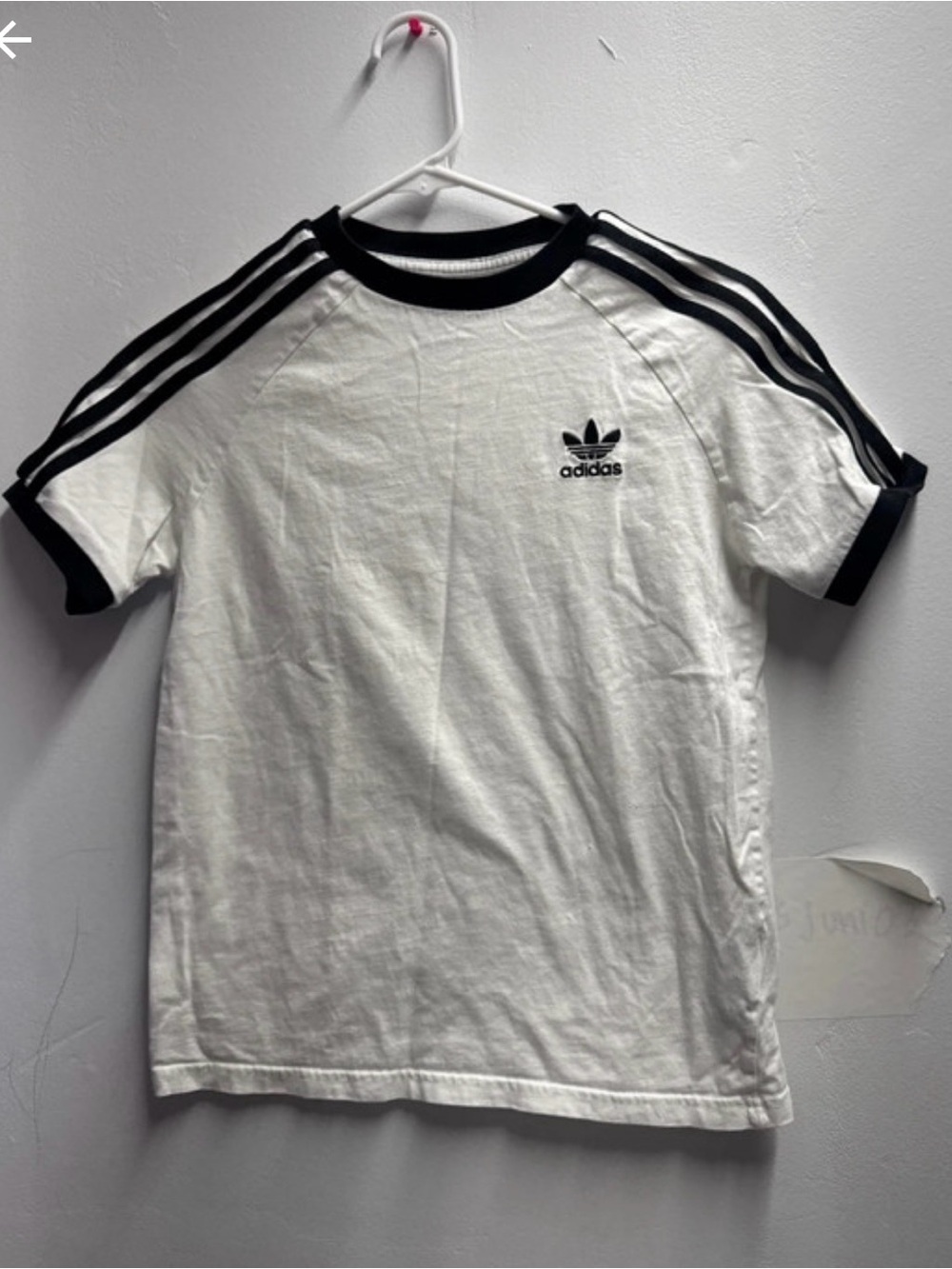 Adidas Kids White & Black Trefoil Tee